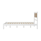 Testata letto a piattaforma in rattan bianco/nero, piazza e mezza/matrimoniale, 1 persona