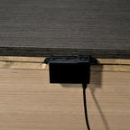 Set camera da letto grigio 3 pezzi con LED e USB – King/Queen
