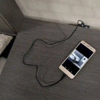 Set camera da letto grigio 3 pezzi con LED e USB – King/Queen