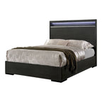Set camera da letto grigio 3 pezzi con LED e USB – King/Queen