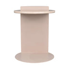Tavolino a C con piano in marmo beige/beige rosato