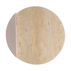 Tavolino a C con piano in marmo beige/beige rosato