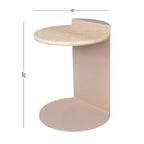 Tavolino a C con piano in marmo beige/beige rosato