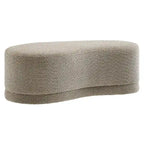 Panca Pouf Rivestita in Velluto, Avena/Ardesia/Crema/Salvia, Seduta Singola, 122 cm L
