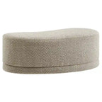 Panca Pouf Rivestita in Velluto, Avena/Ardesia/Crema/Salvia, Seduta Singola, 122 cm L