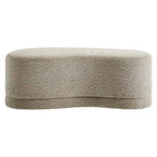 Panca Pouf Rivestita in Velluto, Avena/Ardesia/Crema/Salvia, Seduta Singola, 122 cm L