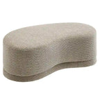 Panca Pouf Rivestita in Velluto, Avena/Ardesia/Crema/Salvia, Seduta Singola, 122 cm L