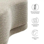 Panca Pouf Rivestita in Velluto, Avena/Ardesia/Crema/Salvia, Seduta Singola, 122 cm L