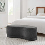 Panca Pouf Rivestita in Velluto, Avena/Ardesia/Crema/Salvia, Seduta Singola, 122 cm L