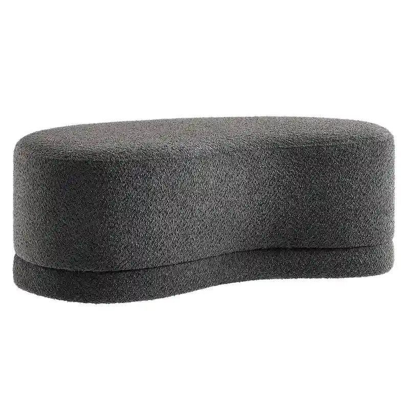 Panca Pouf Rivestita in Velluto, Avena/Ardesia/Crema/Salvia, Seduta Singola, 122 cm L