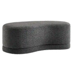 Panca Pouf Rivestita in Velluto, Avena/Ardesia/Crema/Salvia, Seduta Singola, 122 cm L