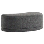 Panca Pouf Rivestita in Velluto, Avena/Ardesia/Crema/Salvia, Seduta Singola, 122 cm L
