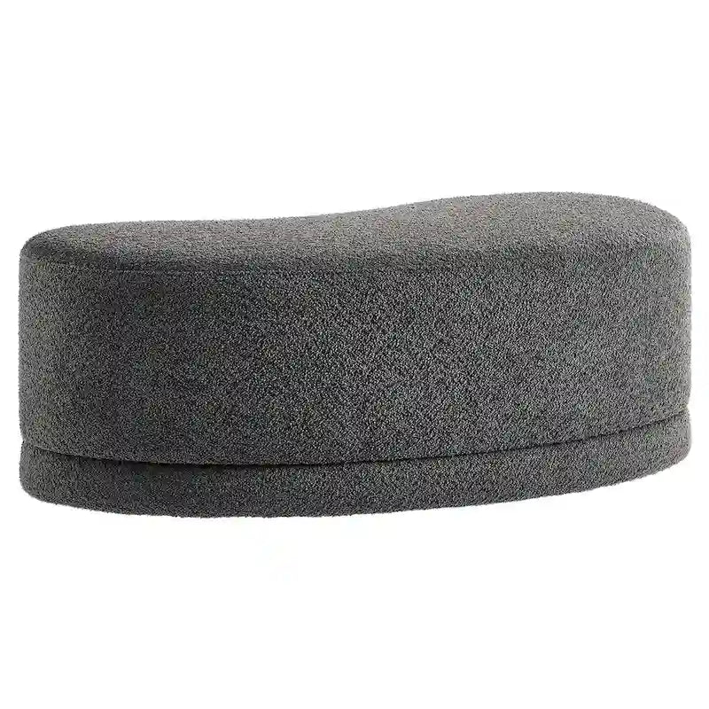 Panca Pouf Rivestita in Velluto, Avena/Ardesia/Crema/Salvia, Seduta Singola, 122 cm L