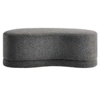 Panca Pouf Rivestita in Velluto, Avena/Ardesia/Crema/Salvia, Seduta Singola, 122 cm L