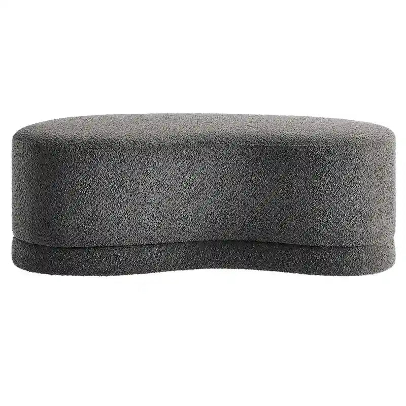 Panca Pouf Rivestita in Velluto, Avena/Ardesia/Crema/Salvia, Seduta Singola, 122 cm L