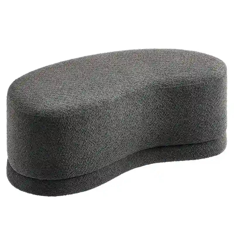 Panca Pouf Rivestita in Velluto, Avena/Ardesia/Crema/Salvia, Seduta Singola, 122 cm L