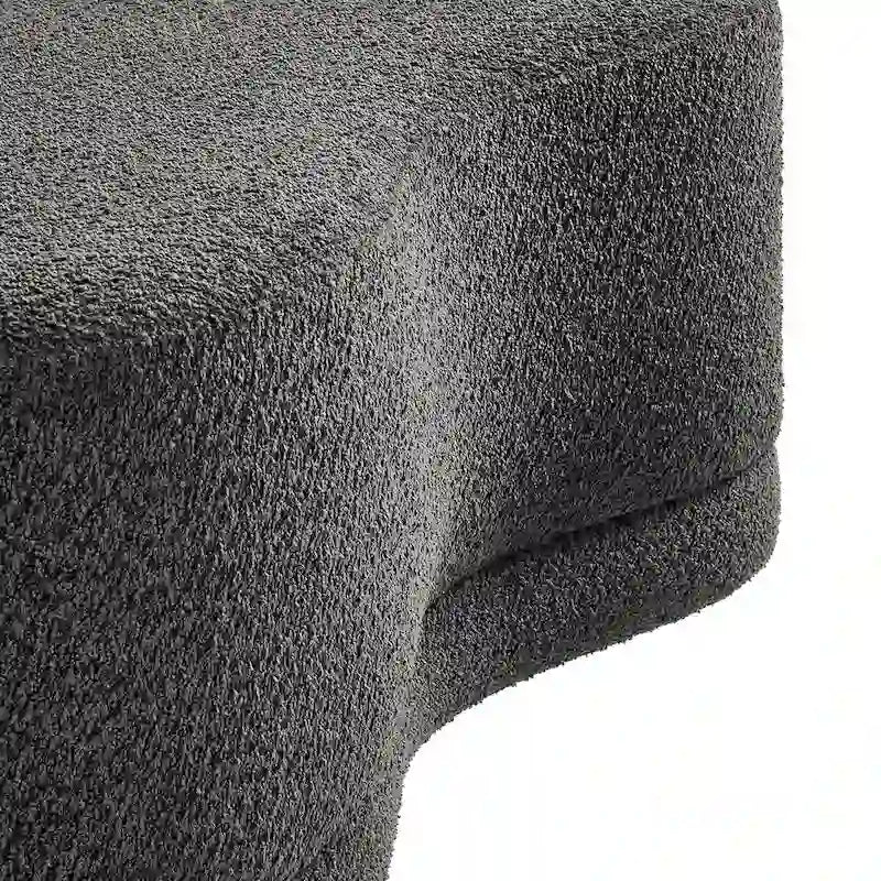 Panca Pouf Rivestita in Velluto, Avena/Ardesia/Crema/Salvia, Seduta Singola, 122 cm L