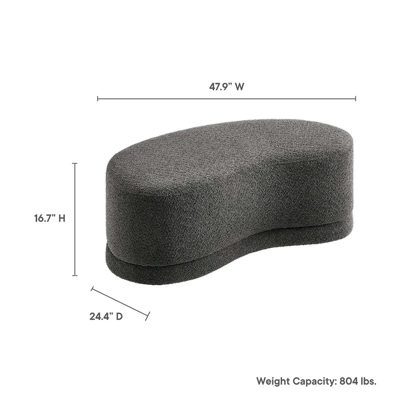 Panca Pouf Rivestita in Velluto, Avena/Ardesia/Crema/Salvia, Seduta Singola, 122 cm L