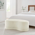 Panca Pouf Rivestita in Velluto, Avena/Ardesia/Crema/Salvia, Seduta Singola, 122 cm L
