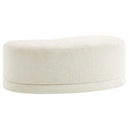 Panca Pouf Rivestita in Velluto, Avena/Ardesia/Crema/Salvia, Seduta Singola, 122 cm L