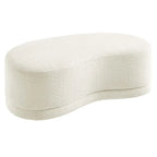 Panca Pouf Rivestita in Velluto, Avena/Ardesia/Crema/Salvia, Seduta Singola, 122 cm L