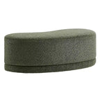 Panca Pouf Rivestita in Velluto, Avena/Ardesia/Crema/Salvia, Seduta Singola, 122 cm L
