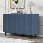 Mobile Contenitore Fantasia Onde Blu Navy/Bianco, 2 Ante e 2 Cassetti, Uso Singolo