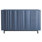 Mobile Contenitore Fantasia Onde Blu Navy/Bianco, 2 Ante e 2 Cassetti, Uso Singolo