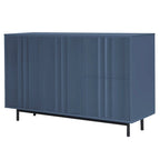 Mobile Contenitore Fantasia Onde Blu Navy/Bianco, 2 Ante e 2 Cassetti, Uso Singolo