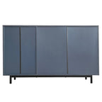 Mobile Contenitore Fantasia Onde Blu Navy/Bianco, 2 Ante e 2 Cassetti, Uso Singolo