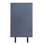 Mobile Contenitore Fantasia Onde Blu Navy/Bianco, 2 Ante e 2 Cassetti, Uso Singolo