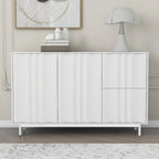 Mobile Contenitore Fantasia Onde Blu Navy/Bianco, 2 Ante e 2 Cassetti, Uso Singolo