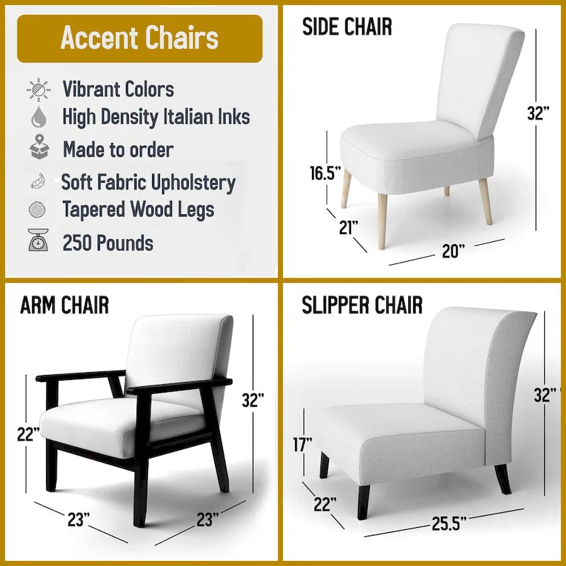 Poltrona decorativa con motivo astratto viola e verde, seduta singola – Stile con braccioli / laterale / senza braccioli