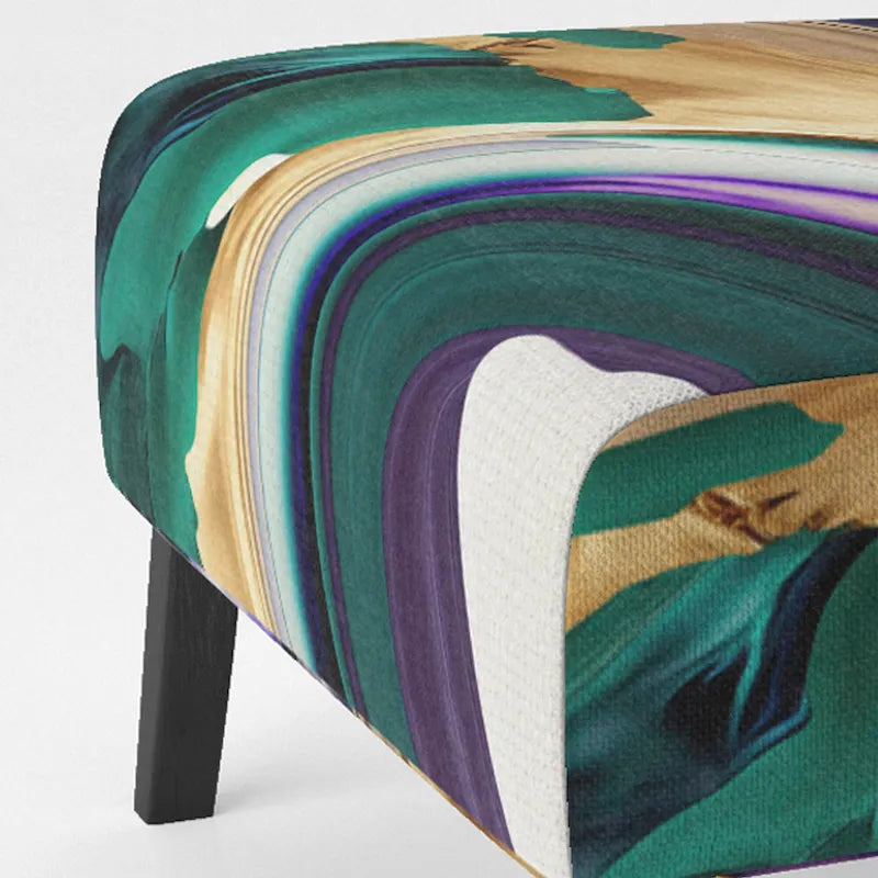 Poltrona decorativa con motivo astratto viola e verde, seduta singola – Stile con braccioli / laterale / senza braccioli