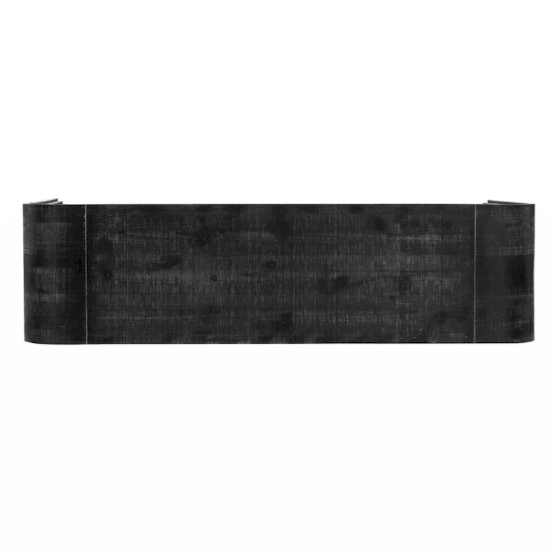 Consolle retrò in legno naturale/nero anticato con 2 cassetti