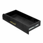 Consolle retrò in legno naturale/nero anticato con 2 cassetti