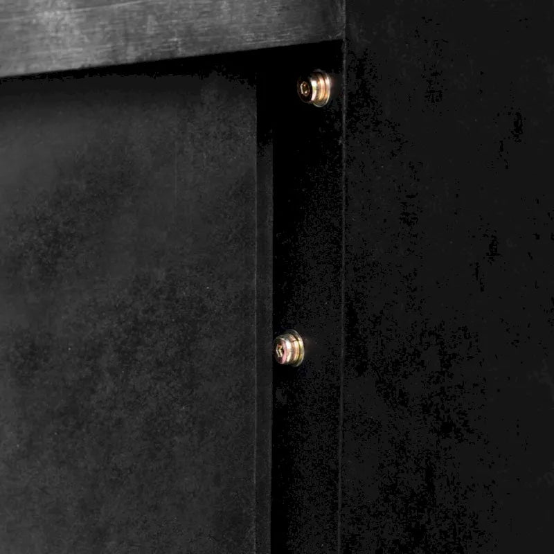 Consolle retrò in legno naturale/nero anticato con 2 cassetti