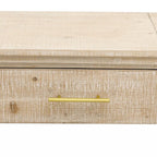 Consolle retrò in legno naturale/nero anticato con 2 cassetti