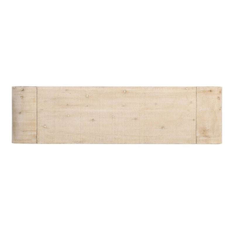 Consolle retrò in legno naturale/nero anticato con 2 cassetti