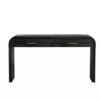 Consolle retrò in legno naturale/nero anticato con 2 cassetti