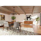 Tavolo da pranzo Mid-Century Modern marrone, 6 posti a sedere