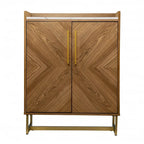 Mobile bar Mid-Century Gold con finitura in legno, singolo