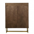 Mobile bar Mid-Century Gold con finitura in legno, singolo