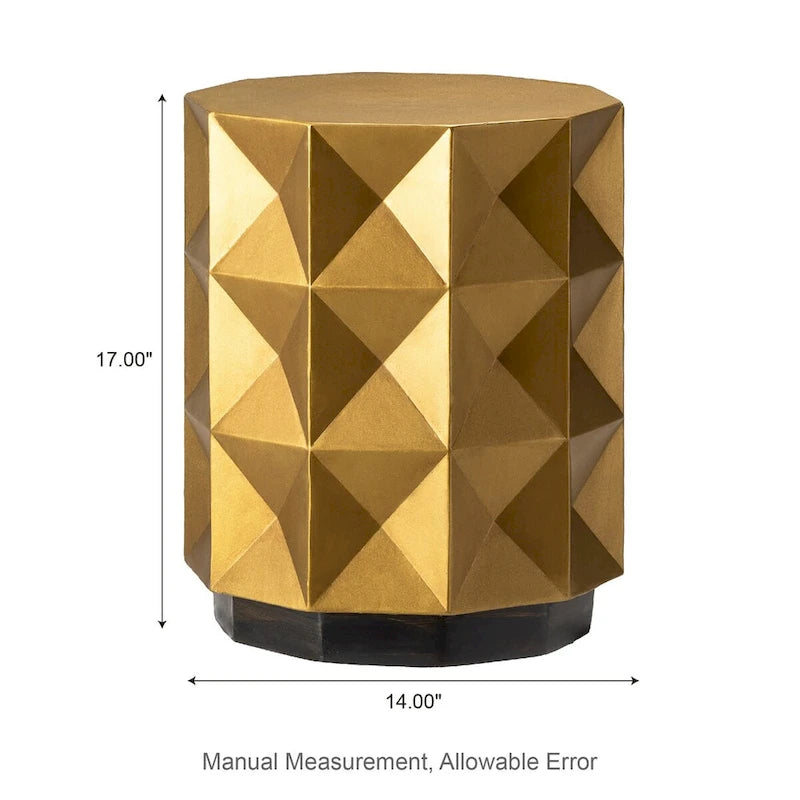 Sgabello/Tavolino d'appoggio geometrico dorato per 1 persona