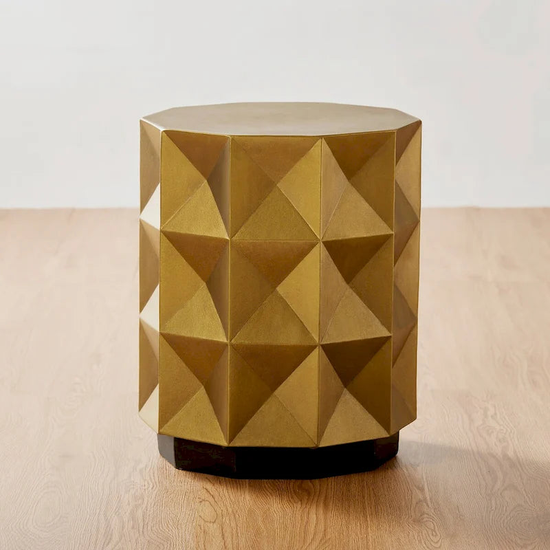 Sgabello/Tavolino d'appoggio geometrico dorato per 1 persona
