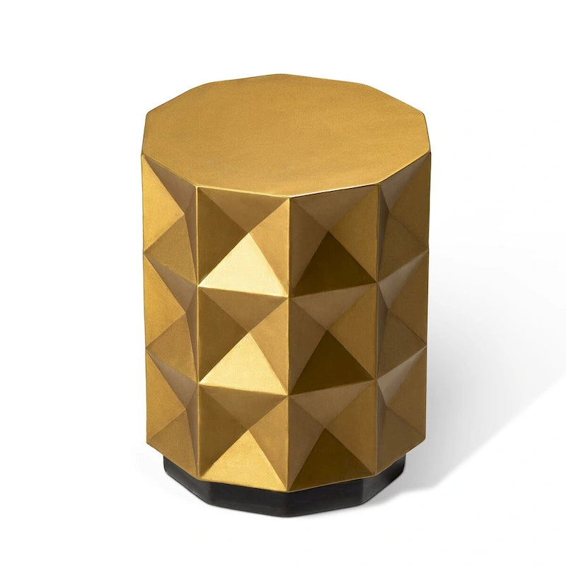 Sgabello/Tavolino d'appoggio geometrico dorato per 1 persona