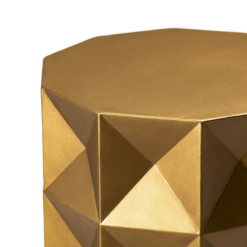 Sgabello/Tavolino d'appoggio geometrico dorato per 1 persona