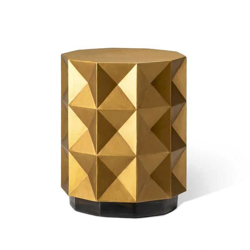 Sgabello/Tavolino d'appoggio geometrico dorato per 1 persona