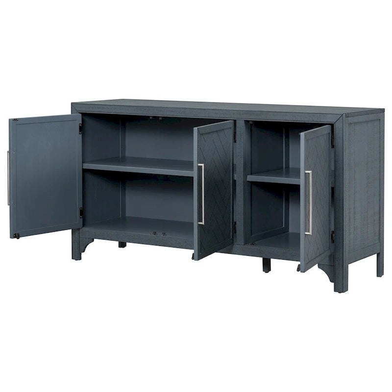 Madia/Mobile Contenitore a 3 Ante Grigio/Blu