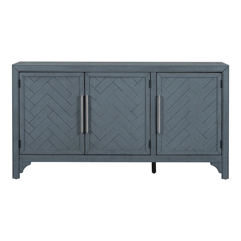 Madia/Mobile Contenitore a 3 Ante Grigio/Blu